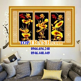 Tranh gắn đá phúc lộc thọ